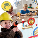 Brinquedo de aprendizagem em madeira para montar, brinquedo educativo de construção com peças de madeira coloridas e educativas.
