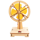 Brinquedo educacional de construção em madeira com moinho de vento para montar, ideal para aprendizado e diversão.