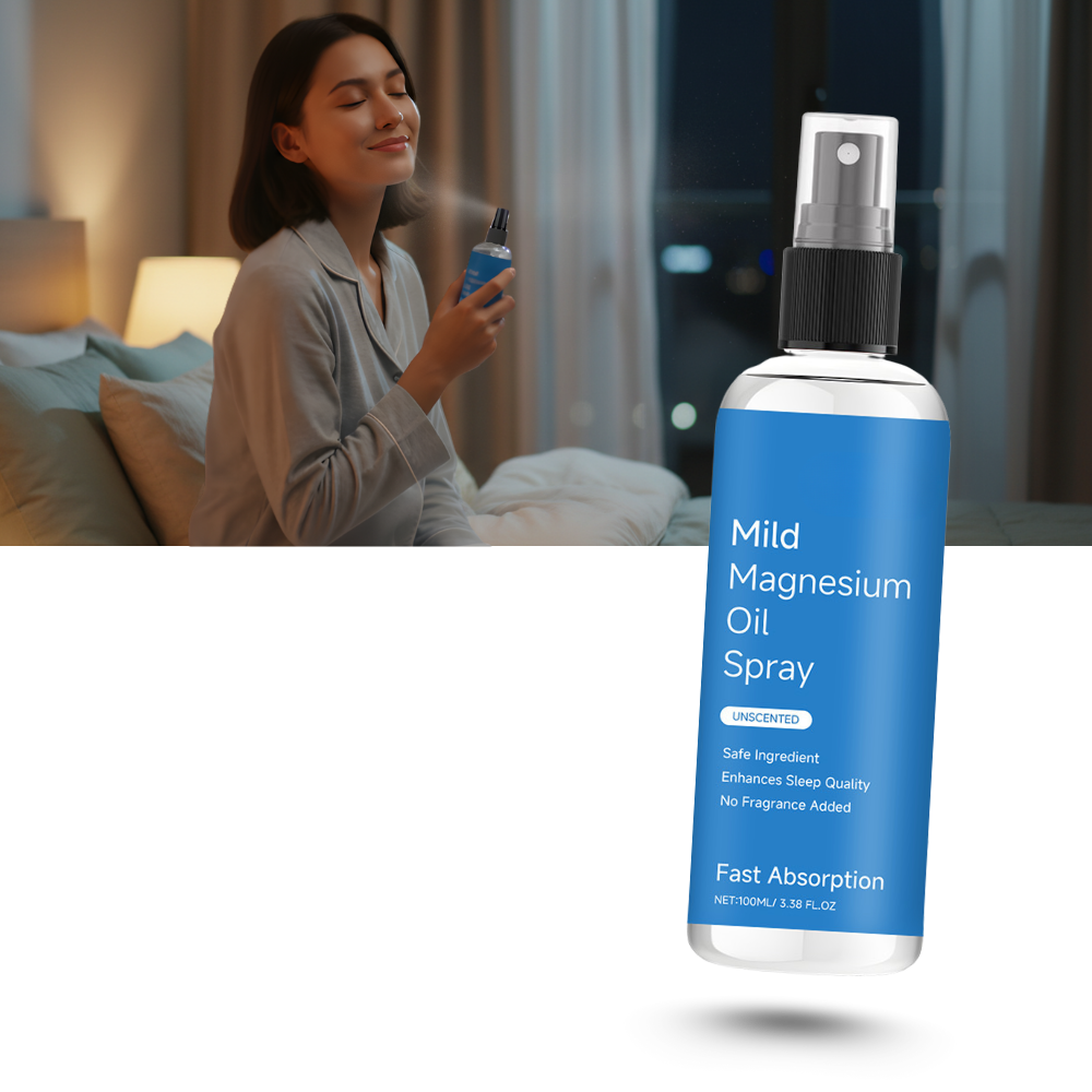 Spray relaxante de magnésio da Asutra para fitness e bem-estar, com aplicação fácil para alívio muscular e relaxamento.