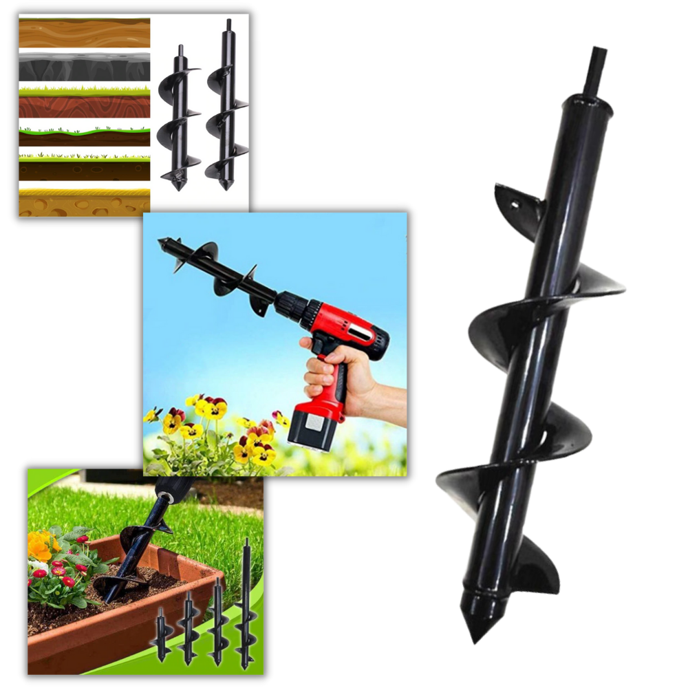 bits de perfurador de jardim Auger Drill Bits, conjunto de brocas de 4x22cm para jardinagem e perfuração no solo