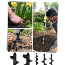 Percussor de jardim Auger Drill Bits com brocas de 4x22cm, ideal para tarefas de jardinagem e perfuração no solo.