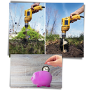 Pedaços de broca de perfuradora de jardim Auger Drill Bits, 4x22cm, para ferramentas de jardinagem.
