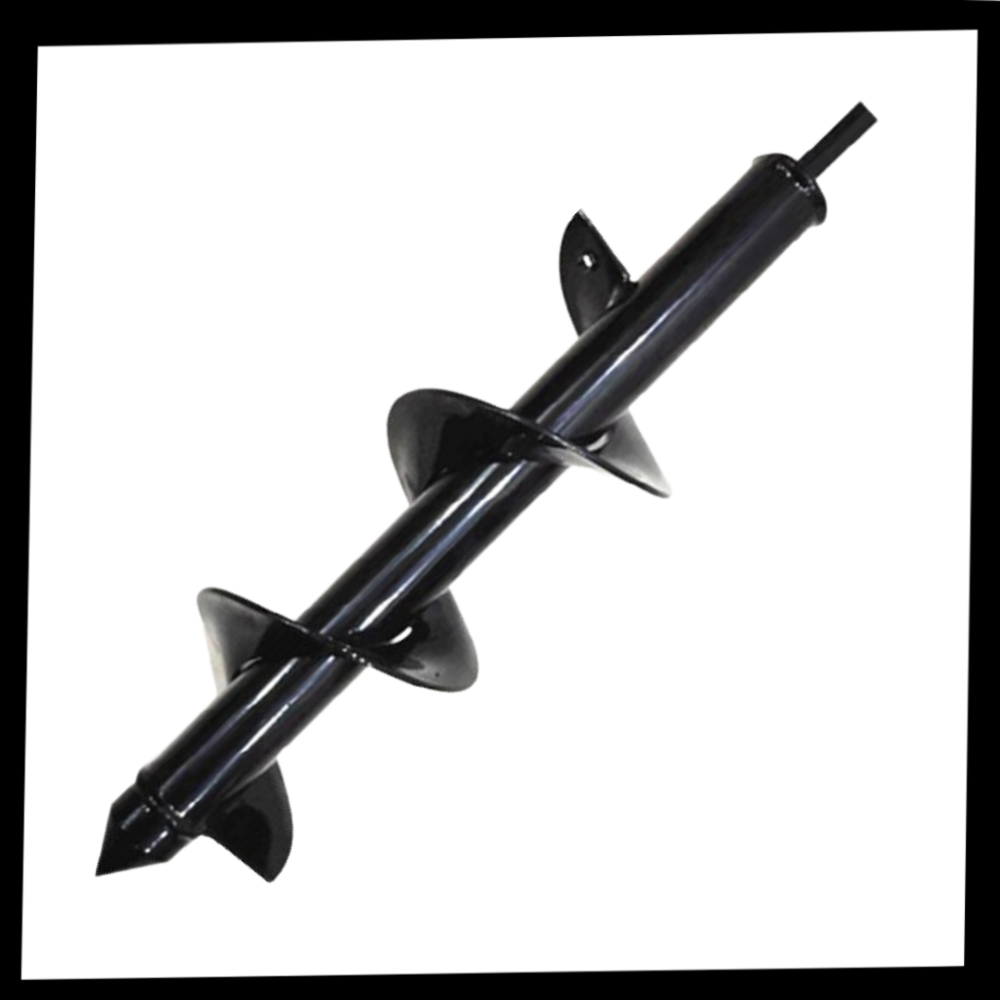 Parafusadeira de jardim Auger Drill Bits, brocas de 4x22cm para perfuração em jardinagem, visível com ponta e corpo metálico.