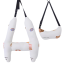 Almofada de viagem ergonômica da Ausyst, acessório para conforto em viagens, com design em rosa para automóveis e motos.