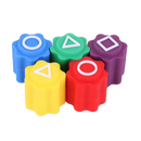 Conjunto de Gonggi com cinco pedras tradicionais de brinquedo da marca Hbrc Play, usado em jogos de coordenação e habilidade.