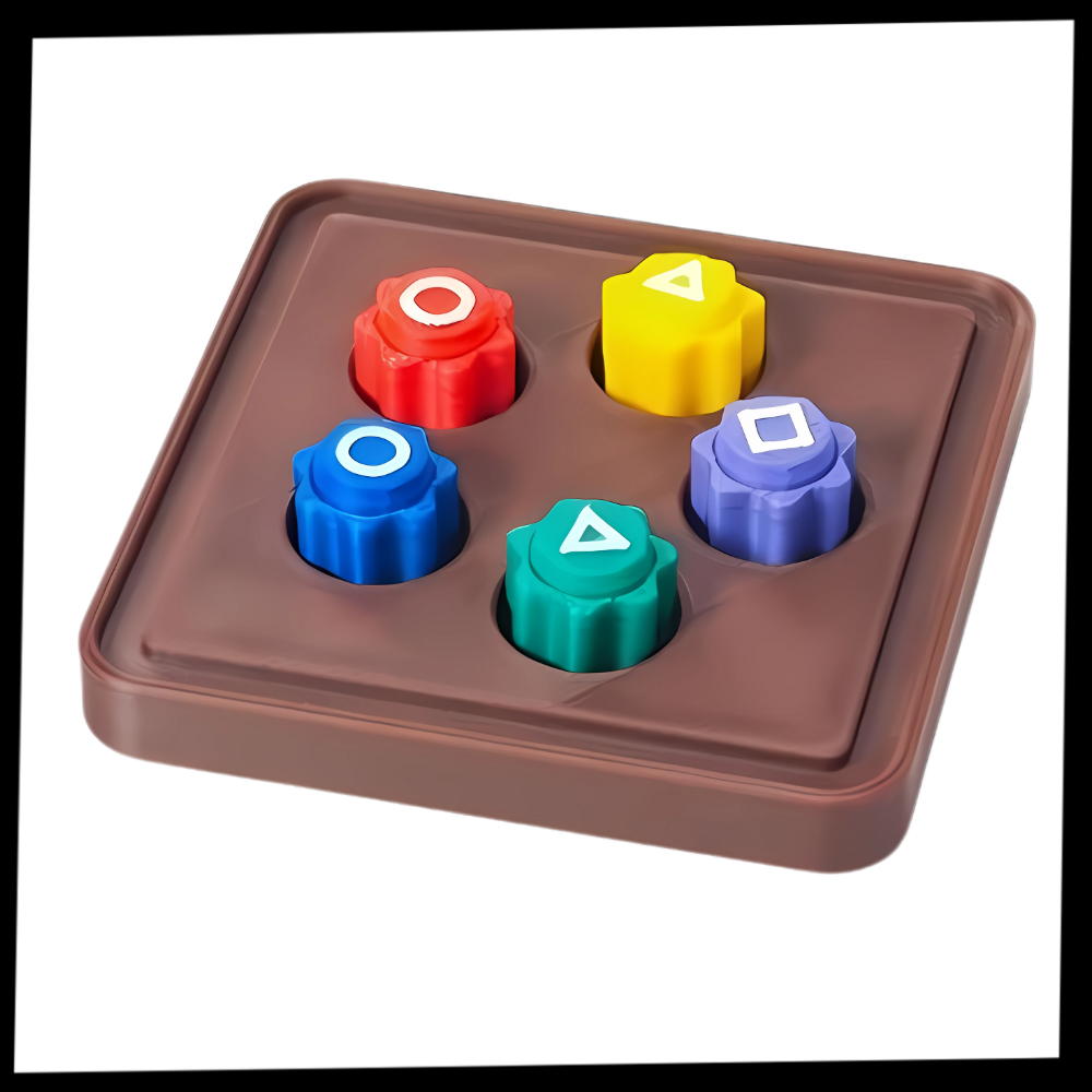Conjunto de Gonggi, jogo tradicional de pedras coloridas, da marca Hbrc Play, mostrando o pacote com as peças.