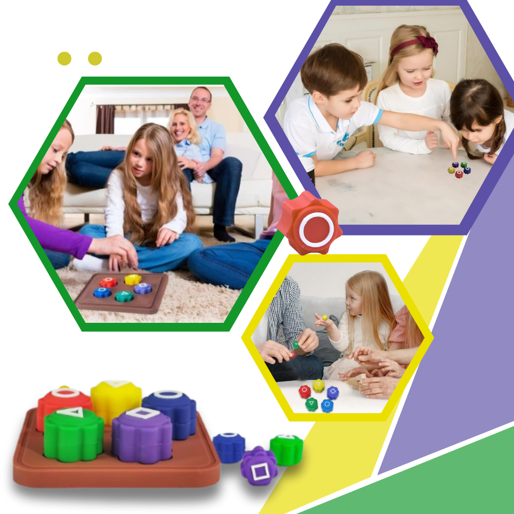 Conjunto de Gonggi Hbrc Play, jogo tradicional de argolas de plástico para crianças, com cores vibrantes e design simples.
