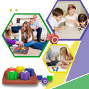 Conjunto de Gonggi Hbrc Play, jogo tradicional de argolas de plástico para crianças, com cores vibrantes e design simples.