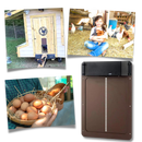 Porta automática para galinheiro Wacanda, sistema de elevação para abrir e fechar porta de coelho ou galinhas com facilidade