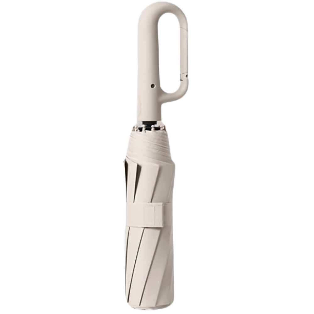 Guarda-chuva resistente ao vento Homgreen com trava automática na cor bege, ideal para proteção contra chuva e vento.