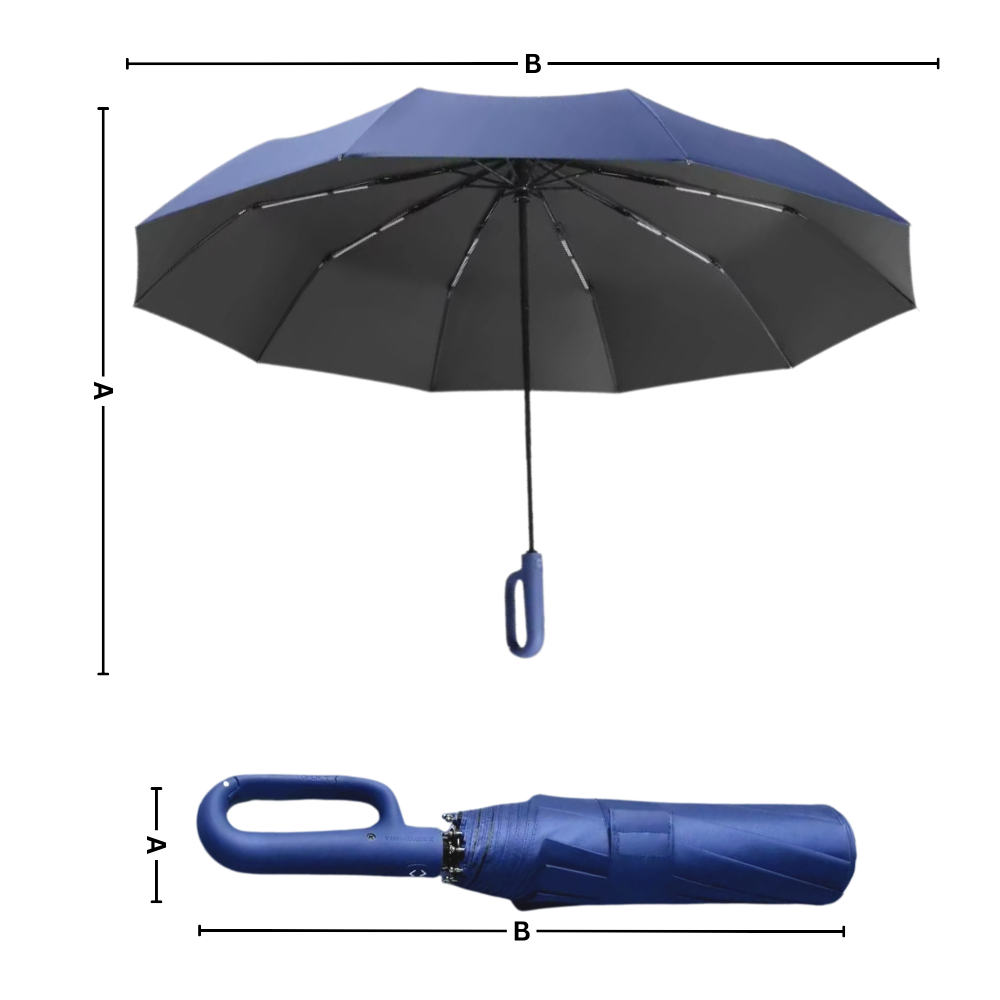 Guarda-chuva resistente ao vento Homgreen com trava automática, tamanho compacto, protegido contra intempéries.