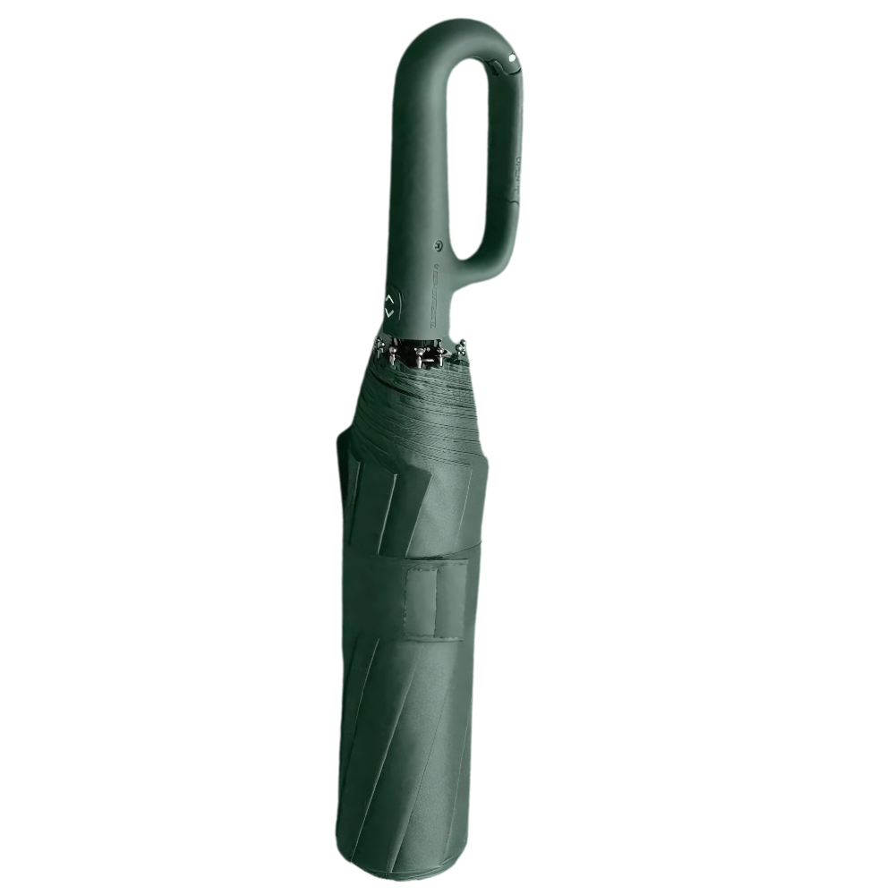 Parasol verde resistente ao vento com trava automática da marca Homgreen, fácil de abrir e fechar.