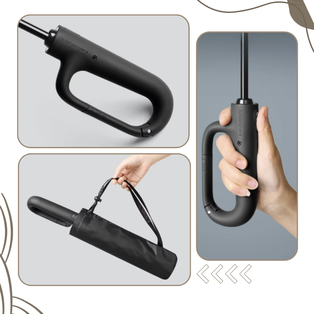 Guarda-chuva Homgreen resistente ao vento com trava automática, cabo ergonômico e tecido durável para proteção contra chuva.