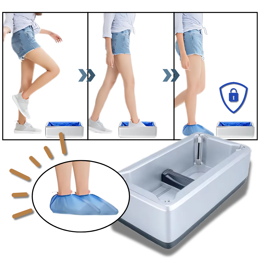 Distributeur automático de couvre-chaussures sem contato da Trayknick, dispenser de capas de proteção para calçados.