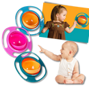 Tigela giratória universal para bebês Nont com cores vibrantes, design seguro e prática para alimentação infantil.