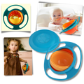 Tigela com design universal giratória para bebês, marca Nont, com tampa e bico para facilitar alimentação infantil.