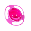 Tigela giratória universal para bebê da Nont, cor rosa, com design de boca para facilitar o uso infantil.
