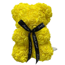 Ours de pelúcia vermelho com rosas, figurina da linha Poupées, coffrets e figurines da marca Bafind, para decoração ou presente.