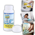 Produto químico Balems para limpeza rápida de drenos, frasco com solução eficiente para desentupimento.
