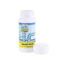 Produto químico Balems para limpeza rápida de ralos, embalagem com fluxo de produto visível.