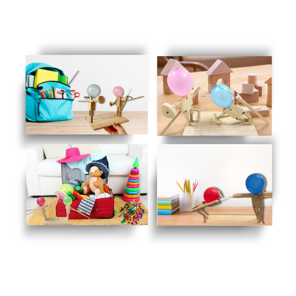 Jogo de esgrima com balões de bambu Weisipu, brinquedo portátil de figuras de esgrima com balões coloridos.