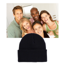 Chapéu bonnet côtelé clássico preto da marca Bangcool, modelo de tecido com design simples e elegante.