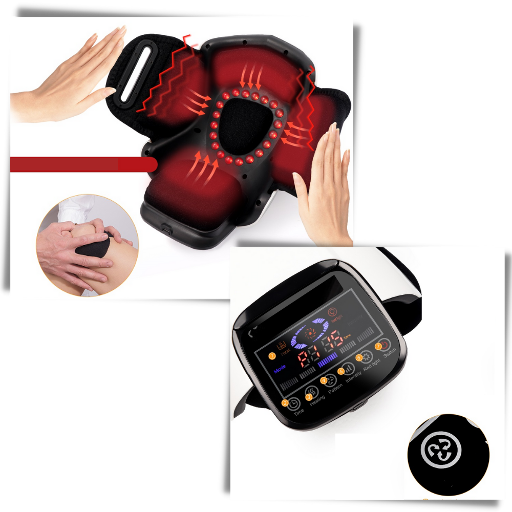 Masseur elétrico de infravermelho para joelhos da Banggood, dispositivo de massagem e relaxamento para alívio da dor.