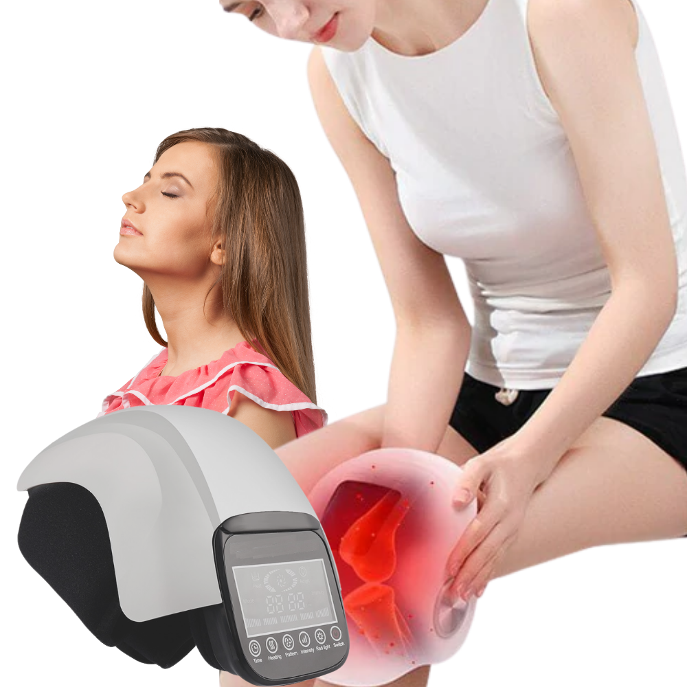 Masseur elétrico infravermelho para joelhos, produto de relaxamento e massagem, marca Banggood, com design compacto e confortável
