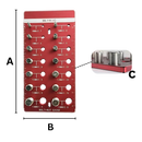 Jauges de filetage de haute précision Banggood, outils de mesure et détecteurs, en rouge avec détails précis.