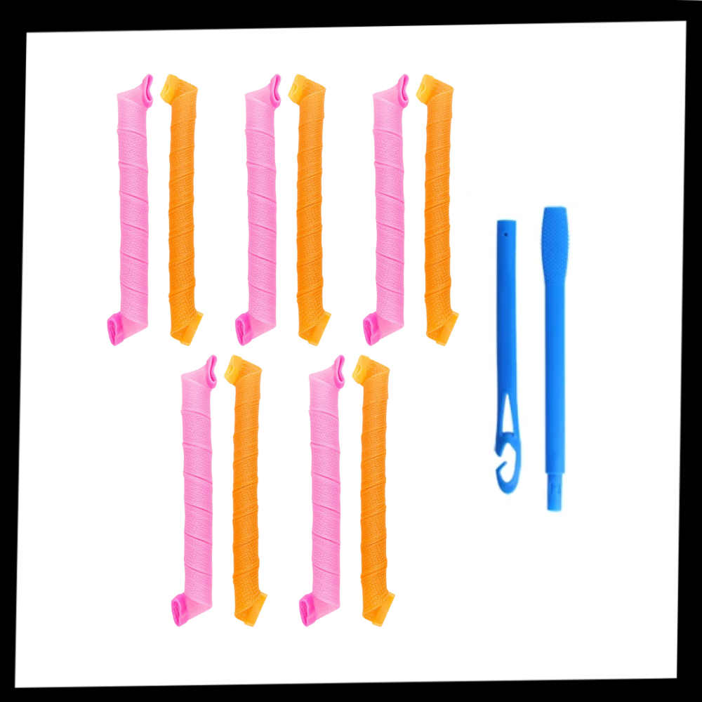 Kit de 10 rolos para cachos sem calor, tratamento capilar da Banggood, ideal para ondulações sem dano térmico.
