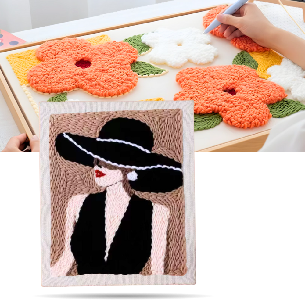 Kit de broderie terapêutica Baoblaze com motivos florais, ideal para atividades de lazer criativo e relaxamento.