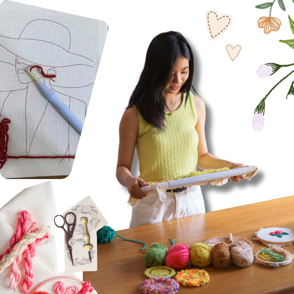 Kit de broderie terapêutica da Baoblaze com padrões florais, ideal para projetos de artesanato e relaxamento criativo.