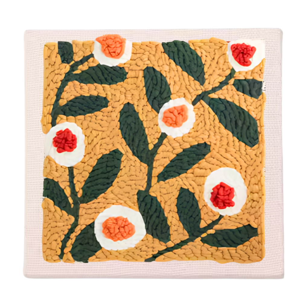 Kit de broderie terapêutica Baoblaze, conjunto de lazer criativo com motivos florais para relaxamento e artesanato.