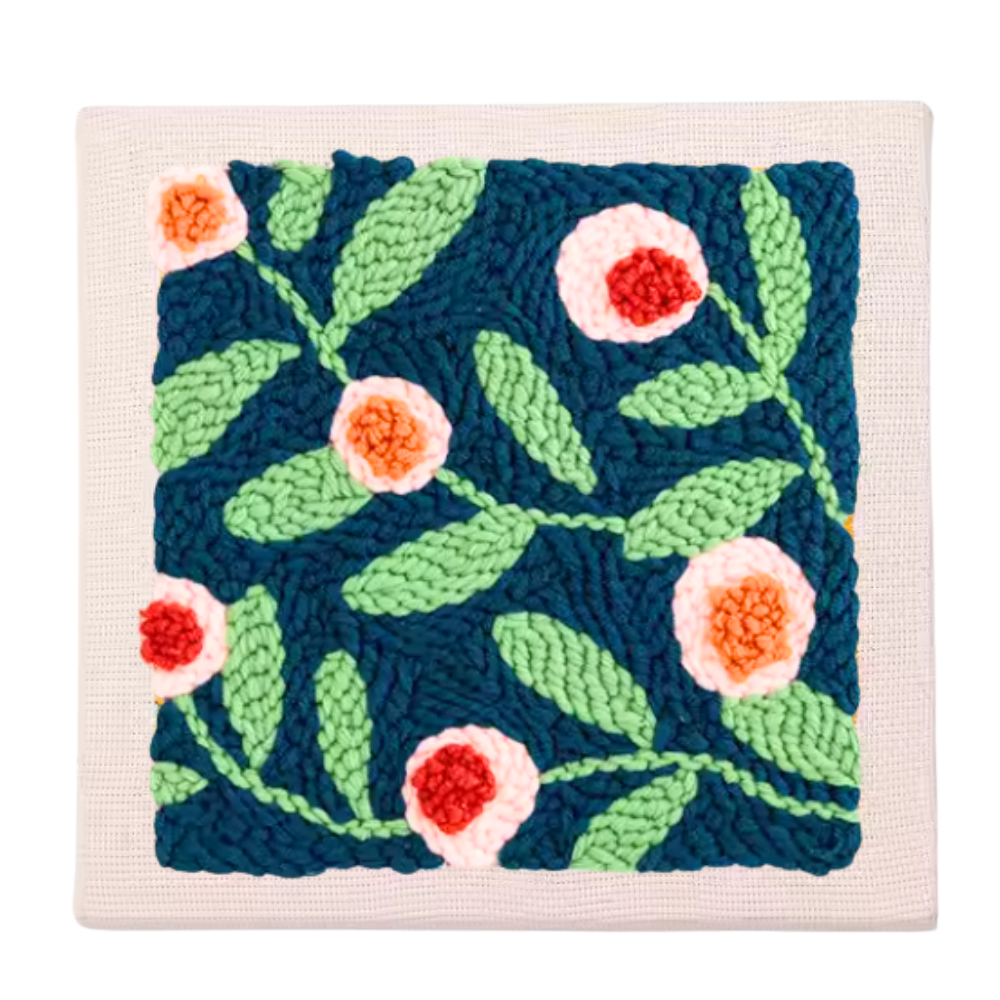 Kit de bordado terapêutico Baoblaze para artesanato criativo com padrão floral, ideal para relaxamento e terapia.