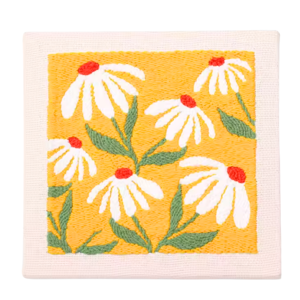 Kit de broderie terapêutica Baoblaze com motivos florais, ideal para atividades de lazer criativas e relaxantes.