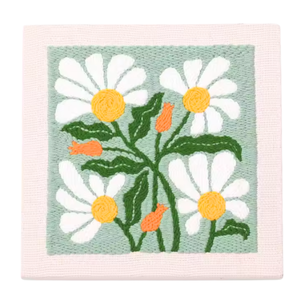 Kit de broderie terapêutica Baoblaze com flores, ideal para atividades de lazer criativo e relaxamento.