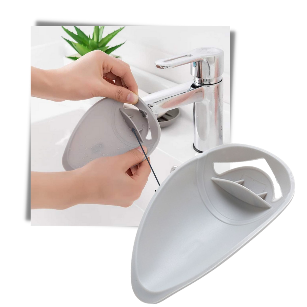 Extensão de robinet en silicone gris da marca Baofu para peças e materiais de encanamento, visível na imagem.