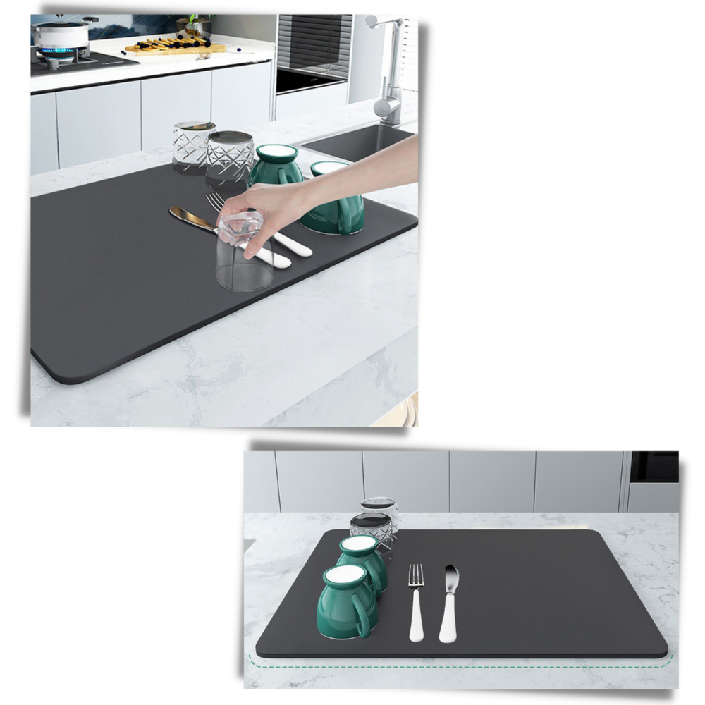 Tapete de cozinha Beatleru para escorrer alimentos, em azul, tamanho 30x40 cm, utensílio de cozinha prático e resistente.