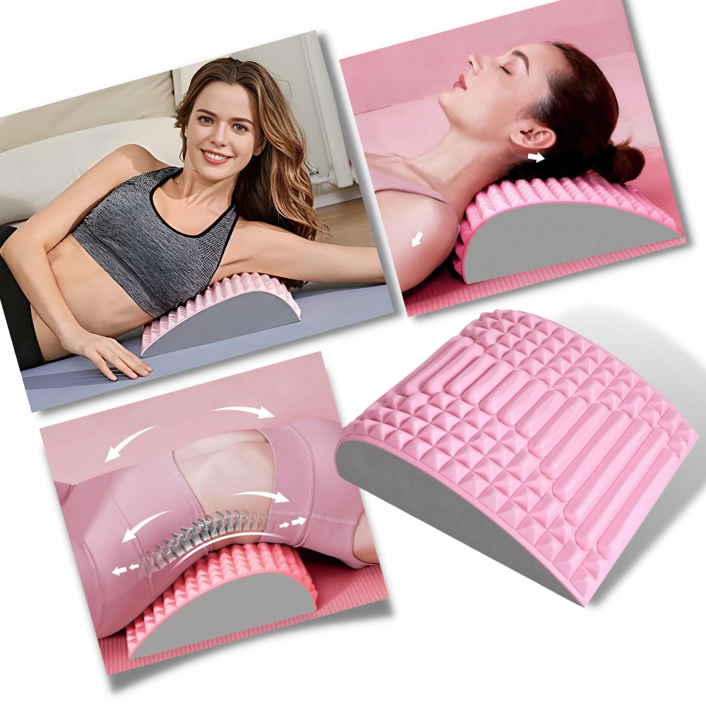 Almofada de apoio lombar e cervical Beauare para massagem e relaxamento, em cor azul, com design ergonômico.