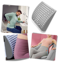 Almofada de apoio lombar e cervical Beauare para massagem e relaxamento, em tecido azul e design ergonômico.