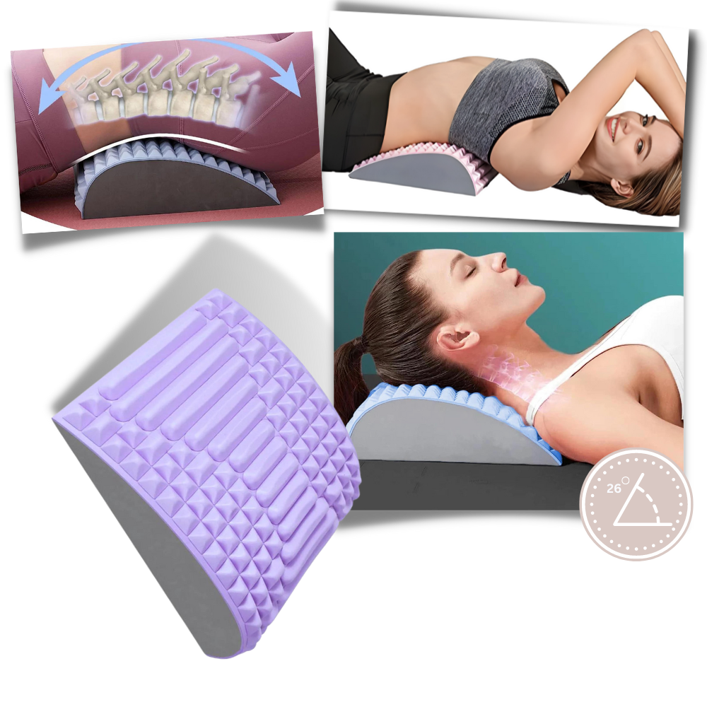 Almofada de suporte lombar e cervical Beauare em azul para massagem e relaxamento, com design ergonômico e confortável.