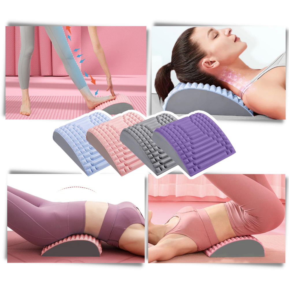 Almofada de apoio lombar e cervical Beauare para massagem e relaxamento, na cor azul, com design ergonômico.