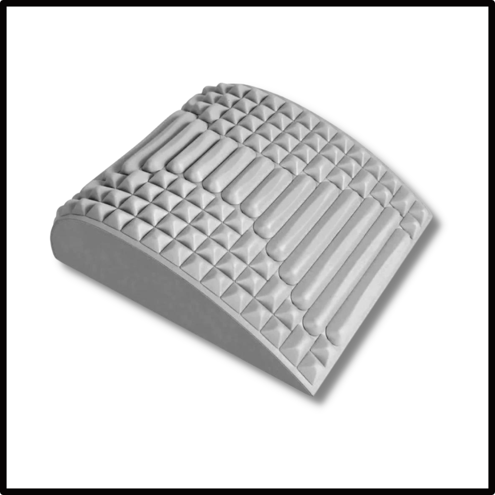 Almofada de apoio lombar e cervical Beauare para massagem e relaxamento, na cor azul, com design ergonômico para conforto.