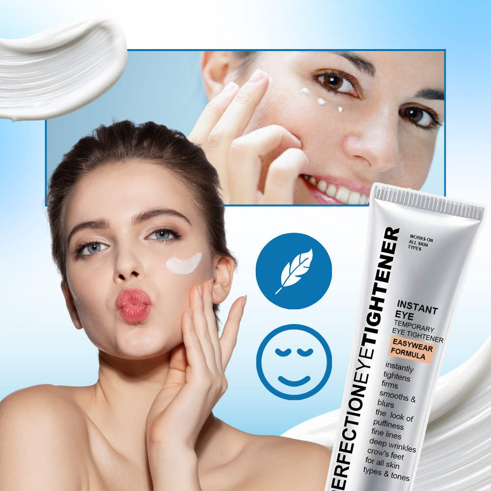 Creme para os olhos da Beauty Skin, com textura leve, aplicador, e embalagem branca, para firmeza e iluminação da região dos olhos.