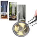 Pommeau de douche à haute pression avec hélice rotative de la marque Beautygarde, pièce de plomberie en finition dorée.