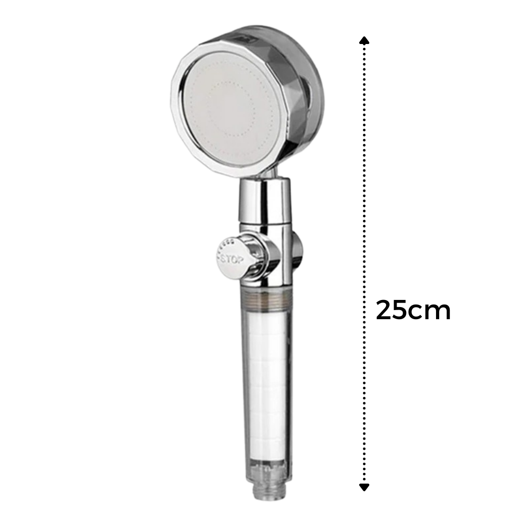 Pommeau de douche Beautygarde à haute pression avec hélice rotative, pièces de plomberie en finition dorée.