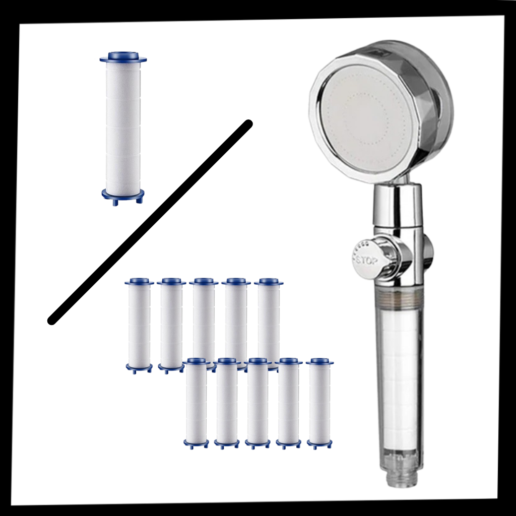 Pommeau de douche haute pression Beautygarde avec hélice rotative, pièce de plomberie en finition dorée, pour un jet d'eau puissant