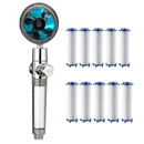 Pommeau de douche haute pression Beautygarde avec hélice rotative, pièce de plomberie en finition dorée pour une douche efficace