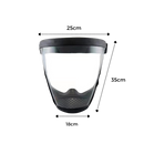 Máscara de proteção Beiyueji, máscara completa transparente, com visor de proteção facial, estilo preto, para segurança e proteção.