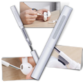 Kit de limpeza para fones de ouvido Benson, acessório de áudio branco com escova e cotonetes para higiene de fones.